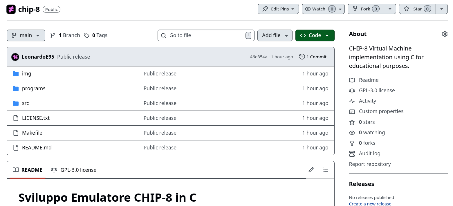 https://github.com/Esadecimale/chip-8