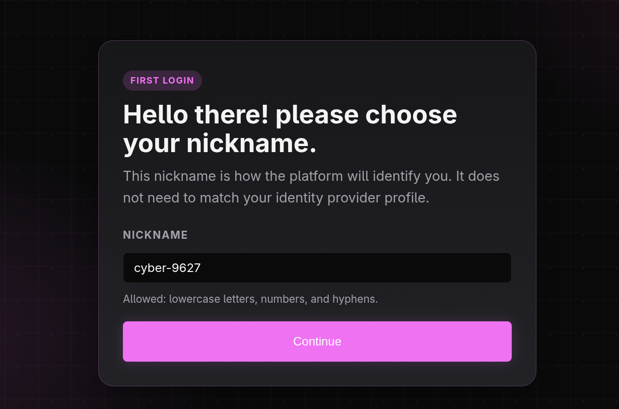 Scelta del nickname
